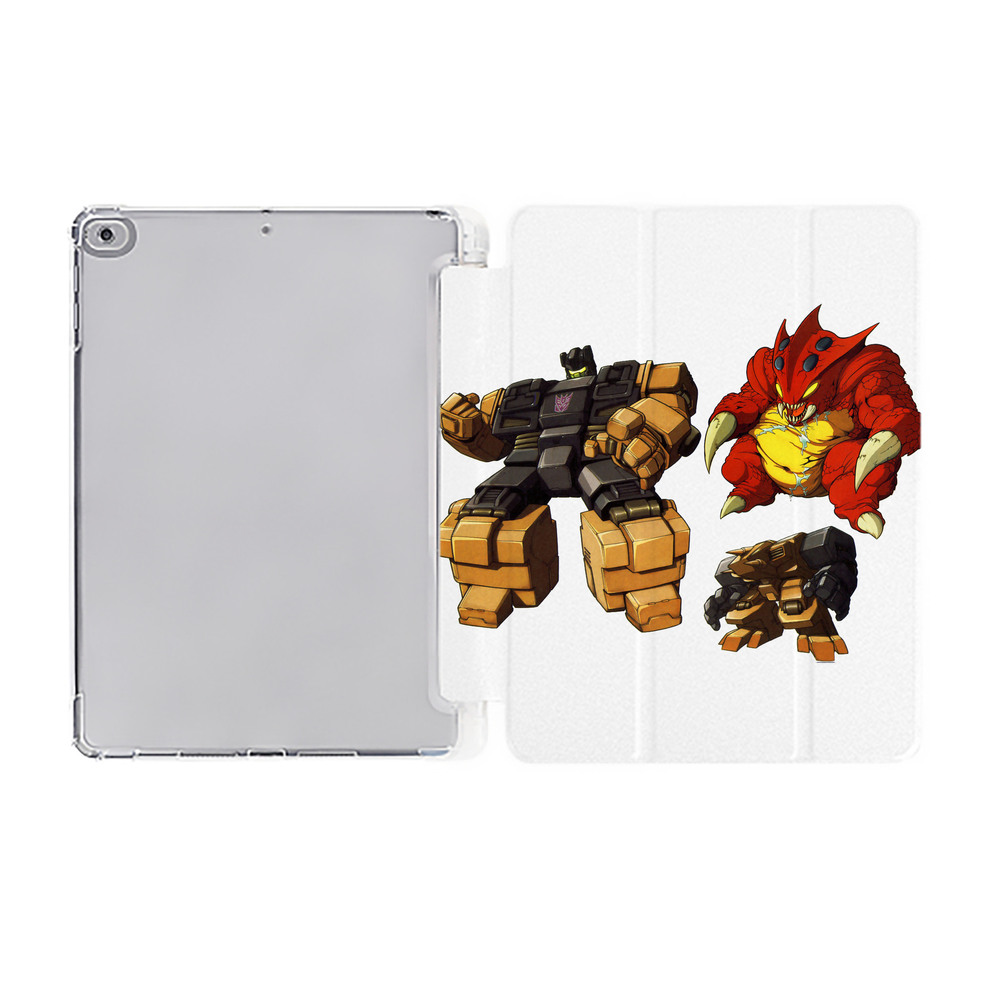 （画像用）  IPad ケース ペン収納付き 三つ折りスタンド PUレザー×シリコン 対応機種9.5/10.5/10.9インチ